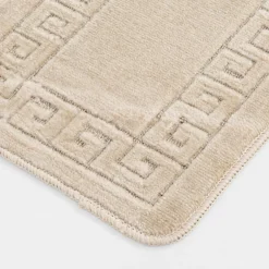 2 dywaniki łazienkowe MELO – komplet, kremowy