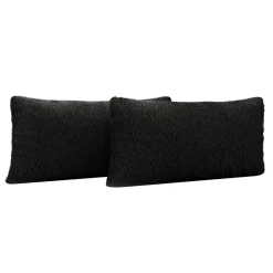 2 poduszki czarne włochacze LEA 35x55 cm