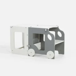 2 w 1 pomocnik i stolik dziecięcy GUSISI szaro-biały