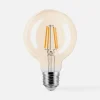 Żarówka LED barwa ciepła ORO-AMBER-E27-G80-4W-WW
