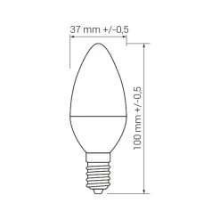 Żarówka LED E14 8W barwa ciepła ORO-E14-C37-TOTO-8W-WW