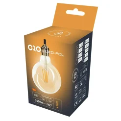 Żarówka LED E27 6W barwa neutralna ORO-E27-G80-FL-CLARO-6W-DIMM-DW