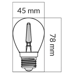 Żarówka LED E27 1,3W ORO-E27-G45-FL-CLARO-1,3W-WW barwa ciepła