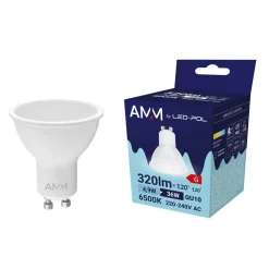 Żarówka LED GU10 4,9W barwa zimna AMM-GU10-4,9W-CW