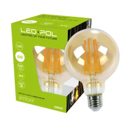 Żarówka ozdobna LED E27 6W barwa ciepła ORO-E27-G125-FL-AMBER-6W