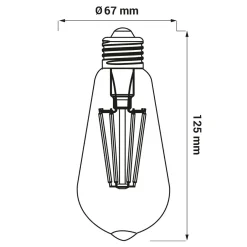 Żarówka ozdobna retro LED E27 8W barwa neutralna ORO-E27-ST64-FL-CLARO-8W-DW