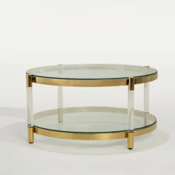 Ława okrągła ze złotym dekorem ECCONOD