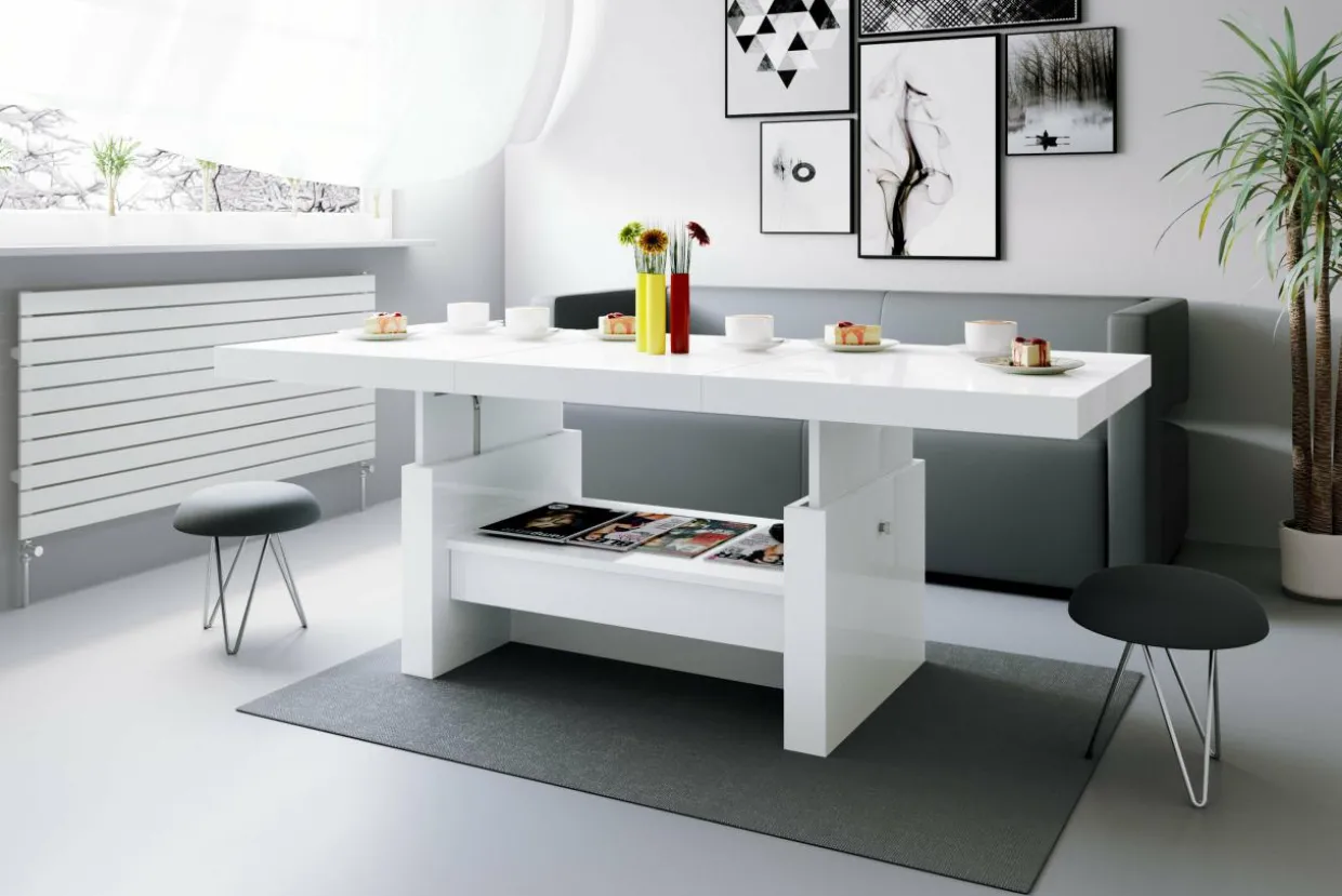 Ława rozkładana AVERSA biała