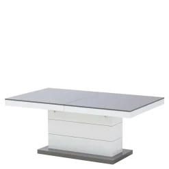 Ława rozkładana MATERA LUX połysk szara / biała