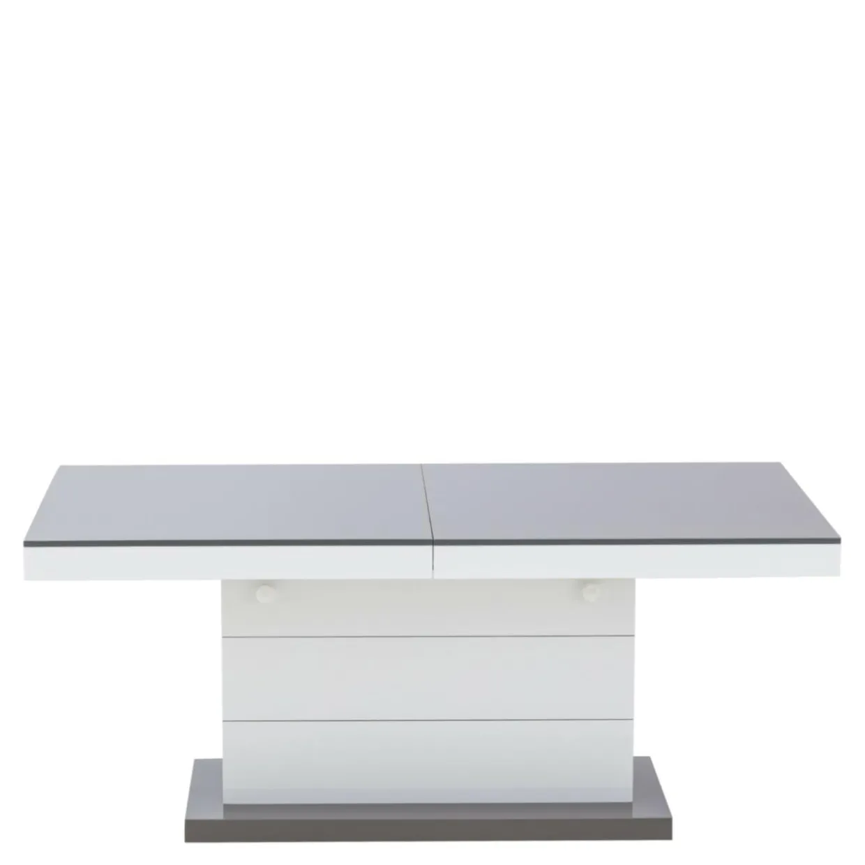 Ława rozkładana MATERA LUX połysk szara / biała