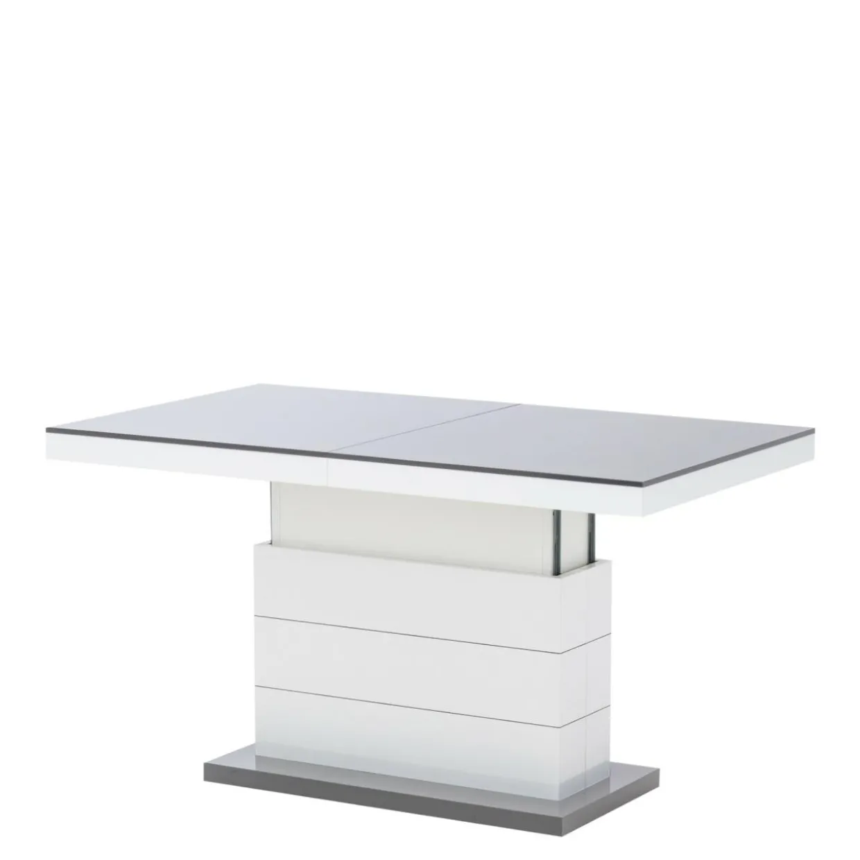 Ława rozkładana MATERA LUX połysk szara / biała