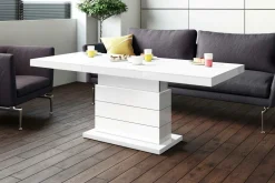 Ława rozkładana MATERA LUX połysk biała