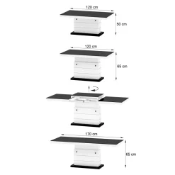 Ława rozkładana MATERA LUX dąb słoneczny / biała