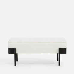 Ława tapicerowana biała INIDEX