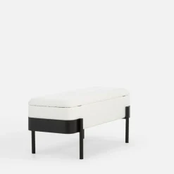 Ława tapicerowana biała INIDEX