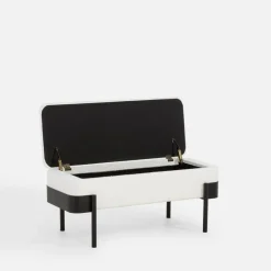 Ława tapicerowana biała INIDEX