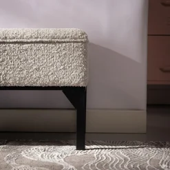 Ławka tapicerowana jasnoszara IZORVE