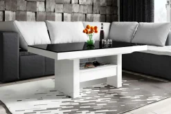 Ławostół z szufladą AVERSA LUX połysk czarny / biały