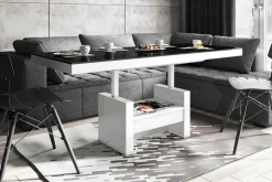 Ławostół z szufladą AVERSA LUX połysk czarny / biały