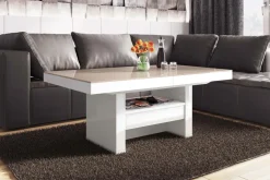 Ławostół z szufladą AVERSA LUX połysk cappucino / biały