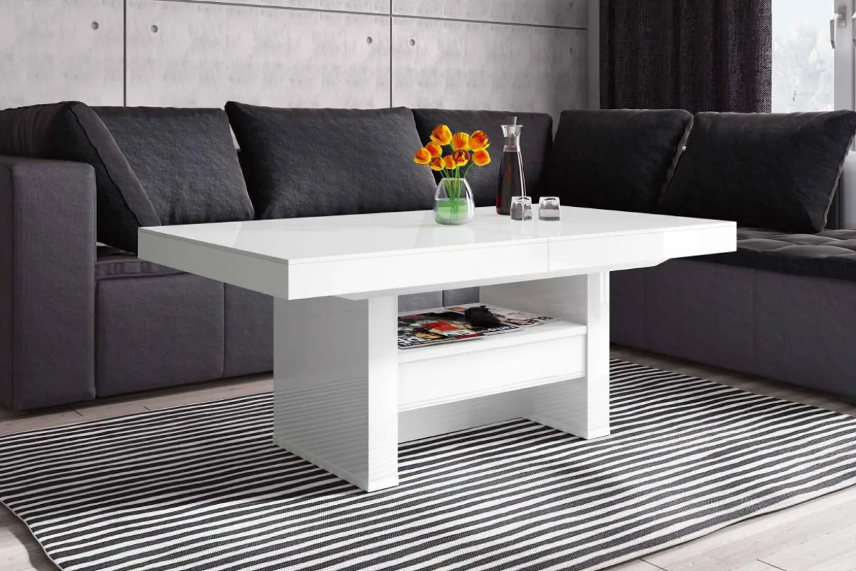 Ławostół z szufladą AVERSA LUX połysk biały