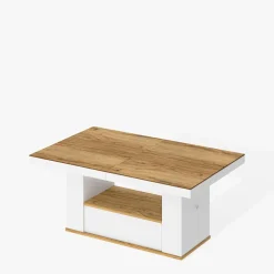 Ławostół z szufladą MALAGA LAMI dąb pradawny / biały połysk 120-170 cm