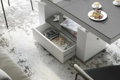 Ławostół z szufladą MALAGA połysk szary /biały