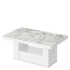 Ławostół z szufladą MALAGA PRINT połysk nadruk marmur / biały