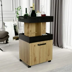 Barek na kółkach HOME BAR dąb artisan