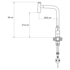 Bateria kuchenna szczotkowana stal QUADRON CORNERA