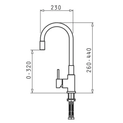 Bateria kuchenna z elastyczną wylewką czarna HERA