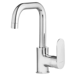 Bateria umywalkowa z prostokątną wylewką chrom ALPINIA