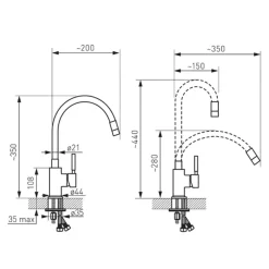 Bateria z elastyczną wylewką stalowo-czarna BELIS