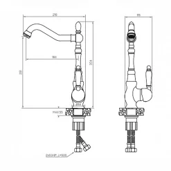 Bateria zlewozmywakowa LAVEO SPES BAE_765D nero