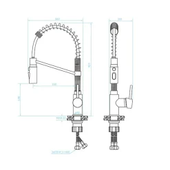 Bateria zlewozmywakowa z 3 strumieniami wody LAVEO SILVA nero