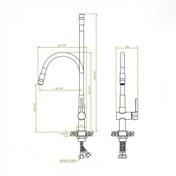 Bateria zlewozmywakowa z elastyczną wylewką 2 strumienie LAVEO LEX chrom