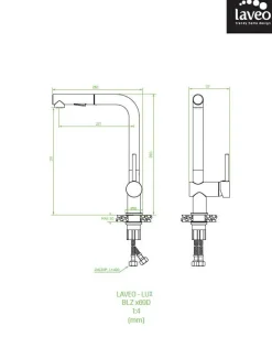Bateria zlewozmywakowa z wyciąganą wylewką LAVEO LUX beżowa