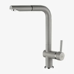 Bateria zlewozmywakowa z wyciąganą wylewką LAVEO LUX szary kamienny