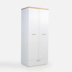 Biała szafa z szufladą DEKO