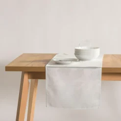 Bieżnik na stół biało-srebrny AMELIA 40x120 cm