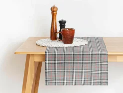 Bieżnik w szkocką kratę szary NEWPORT 40x120 cm