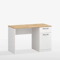 Biurko białe z ryflowaniem VELUTTO