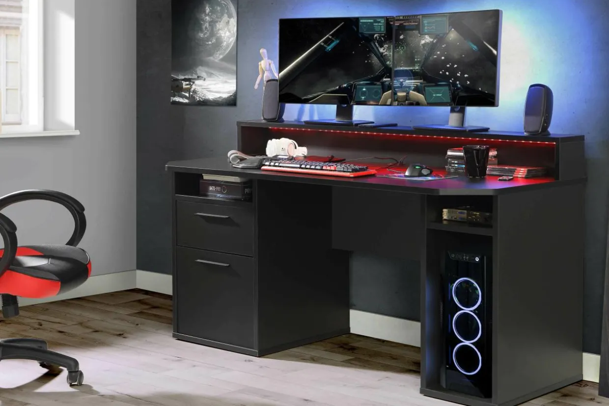 Biurko gamingowe TEZAUR czarne