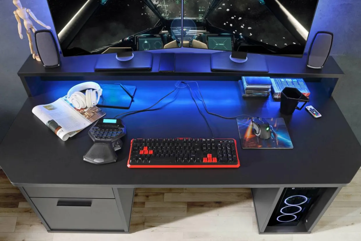 Biurko gamingowe TEZAUR czarne