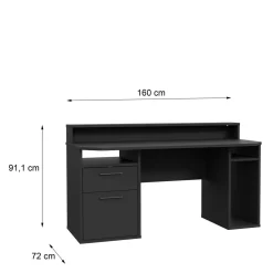 Biurko gamingowe TEZAUR czarne