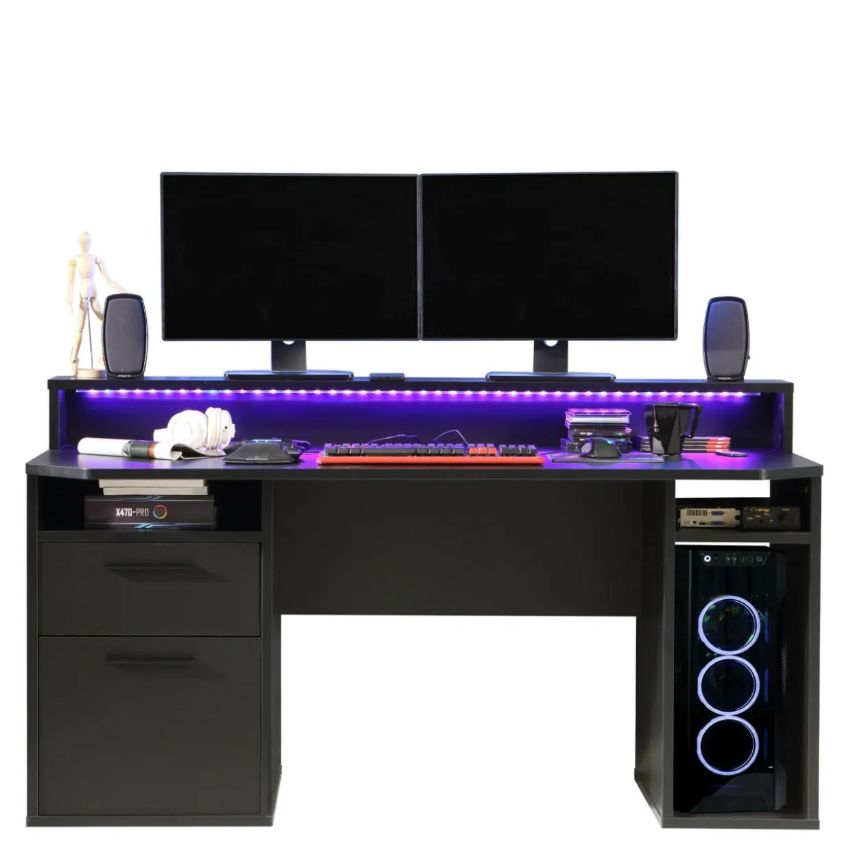 Biurko gamingowe TEZAUR czarne