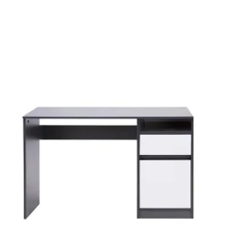 Biurko grafitowe z szafką i szufladą BILL