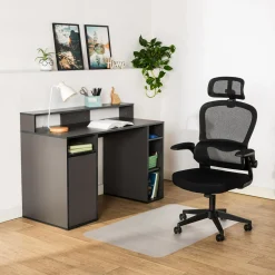 Biurko z półkami szare CARBON