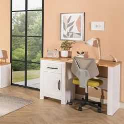 Biurko z szafką i szufladą białe LANZETTE