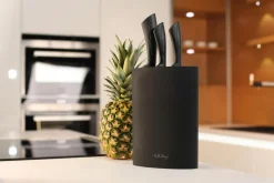 Blok stojak na noże NERO czarny owalny